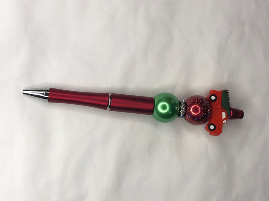 red truck beaded pen