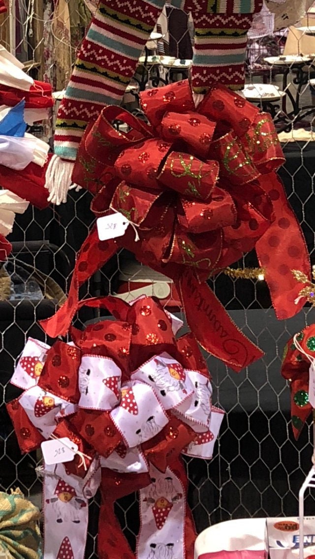 Tree topper, Christmas bows, large Christmas bows, Christmas tree topper,