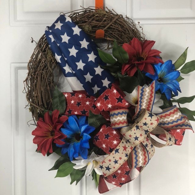 Ready to ship, Patriotic wreath, wreath, front door decor, best patriotic wreath, summer wreath, spring wreath, front porch decor
