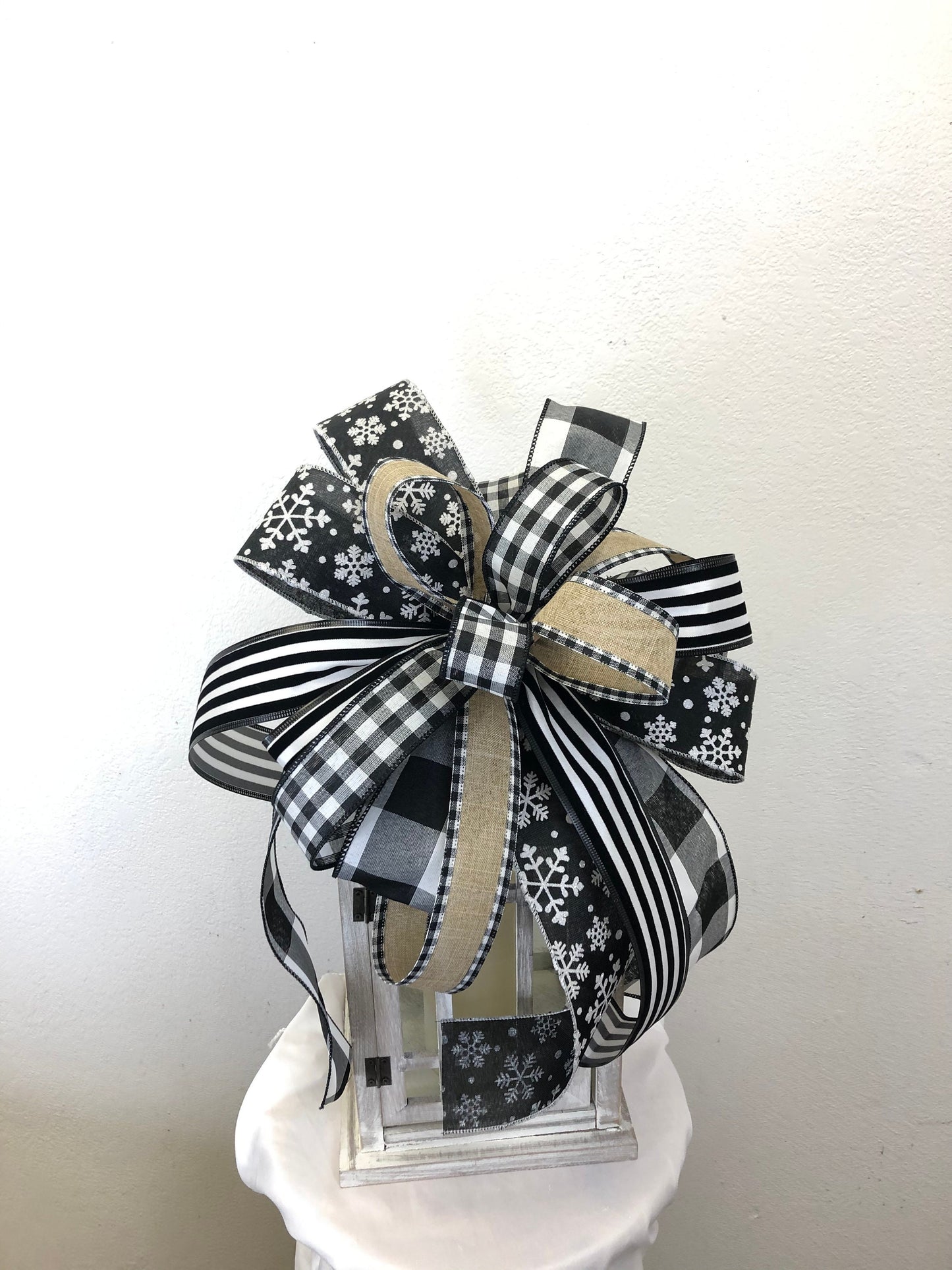 Tree topper bow, large bow, wreath bow, Christmas bow