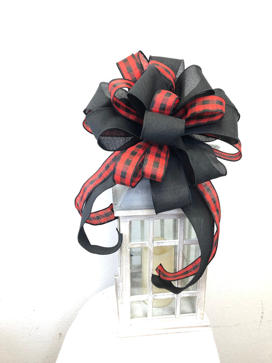 Tree topper bow, large bow, wreath bow, Christmas bow