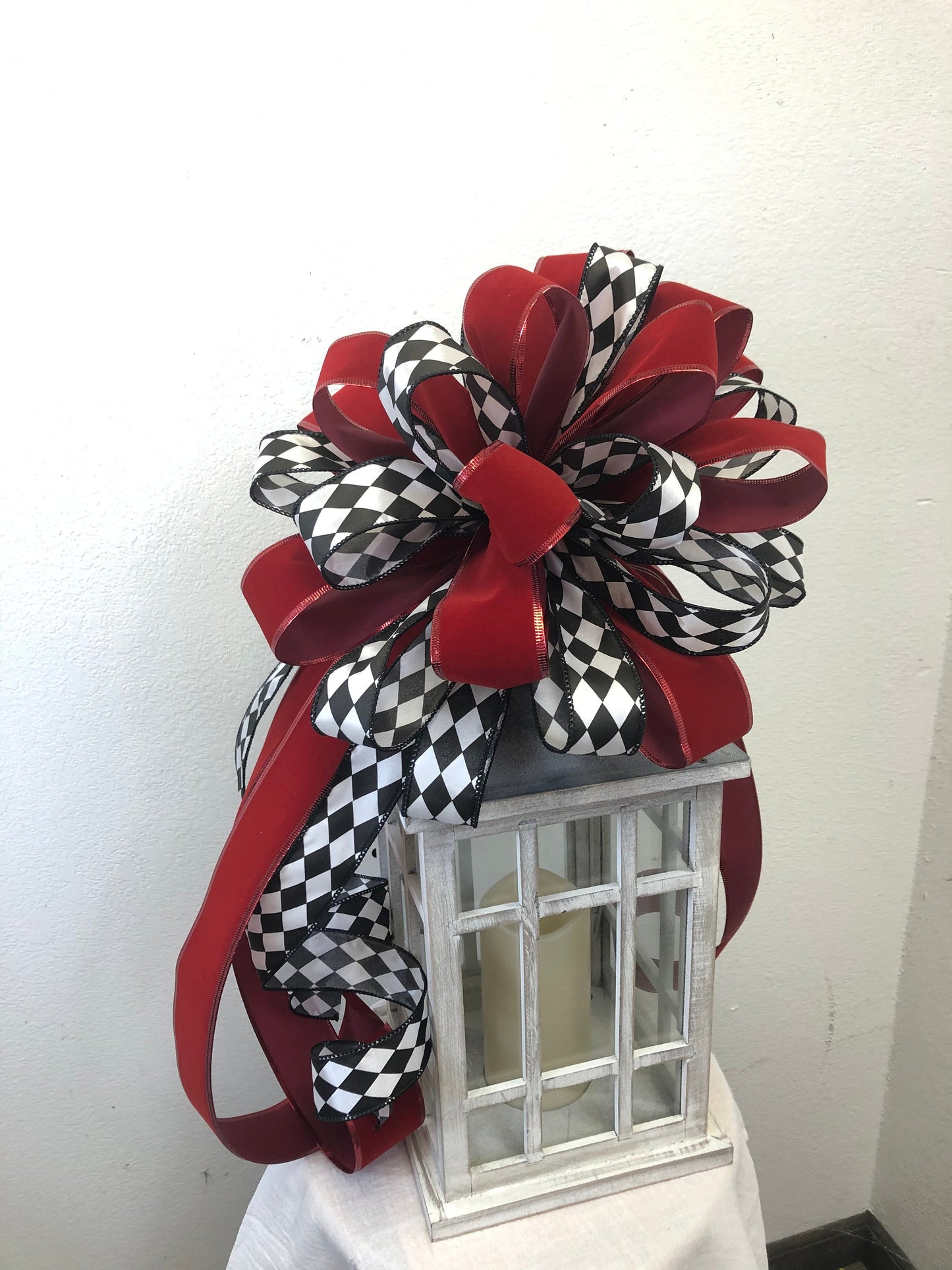 Tree topper bow, large bow, wreath bow, Christmas bow