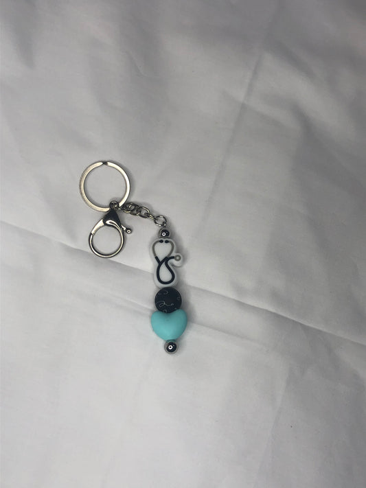 Beaded stethoscope keychain