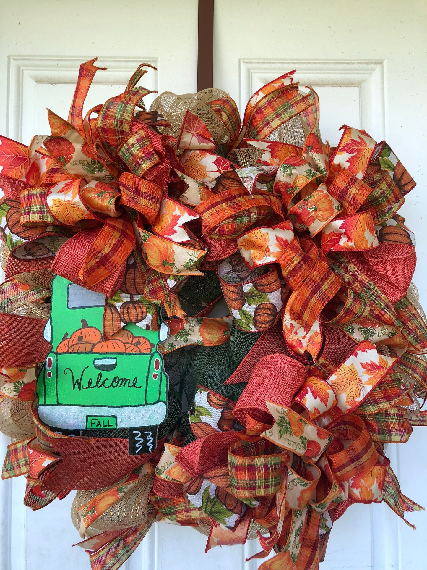 Fall wreath, fall decor, front door wreath, farm truck fall wreath