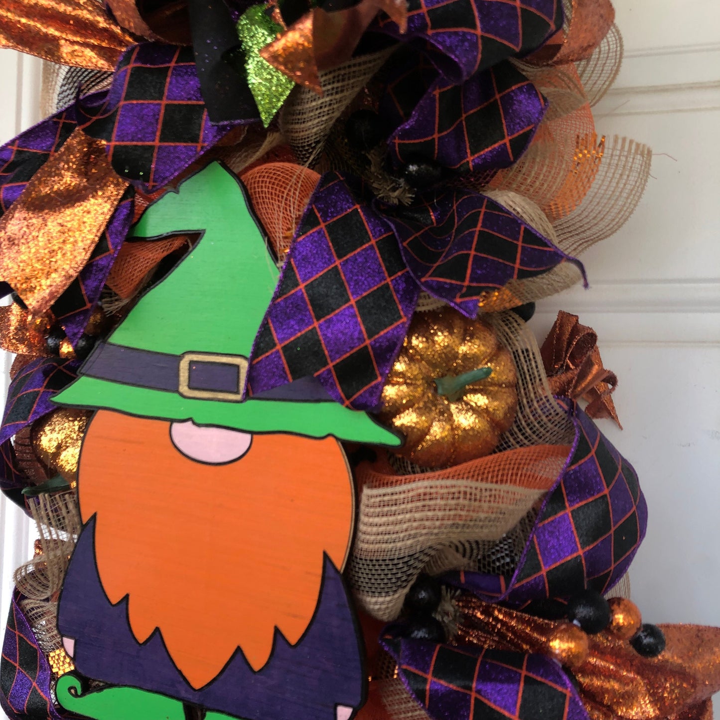 Halloween swag, fall holiday swag, front door swag, gnome swag, halloween reef, porch decor, fall holiday reef,