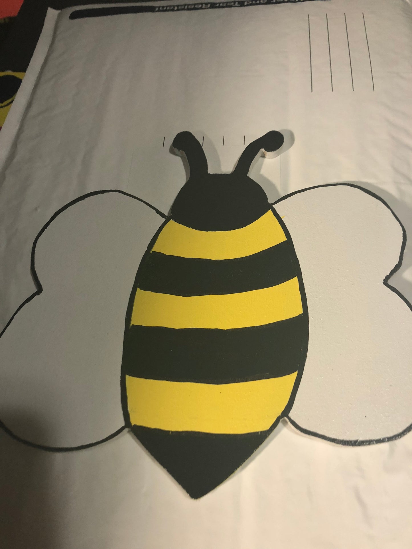 Bee attachment, wood sign, hand painted bee, hand painted bee sign, wood bee sign, wood bee attachment,