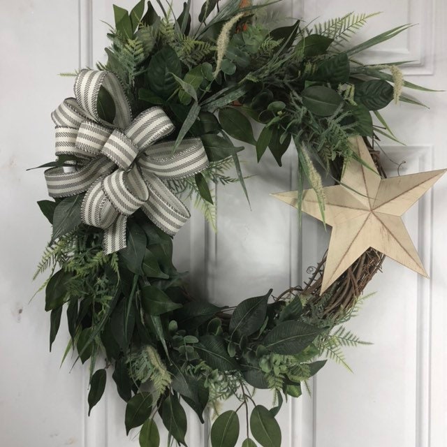 Ready to ship, Farmhouse wreath, everyday wreath, front door decor, best rustic wreath, summer wreath, spring wreath, front porch decor