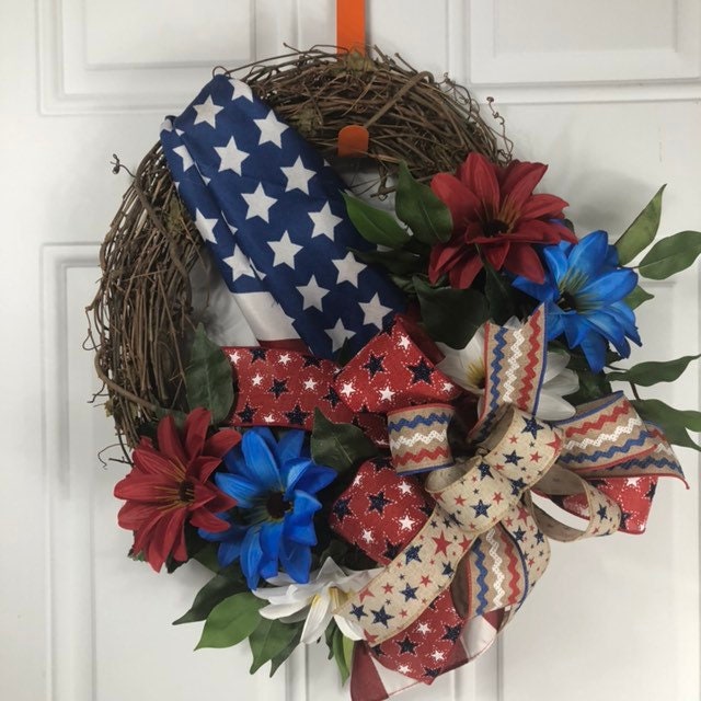 Ready to ship, Patriotic wreath, wreath, front door decor, best patriotic wreath, summer wreath, spring wreath, front porch decor
