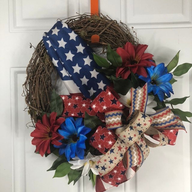 Ready to ship, Patriotic wreath, wreath, front door decor, best patriotic wreath, summer wreath, spring wreath, front porch decor