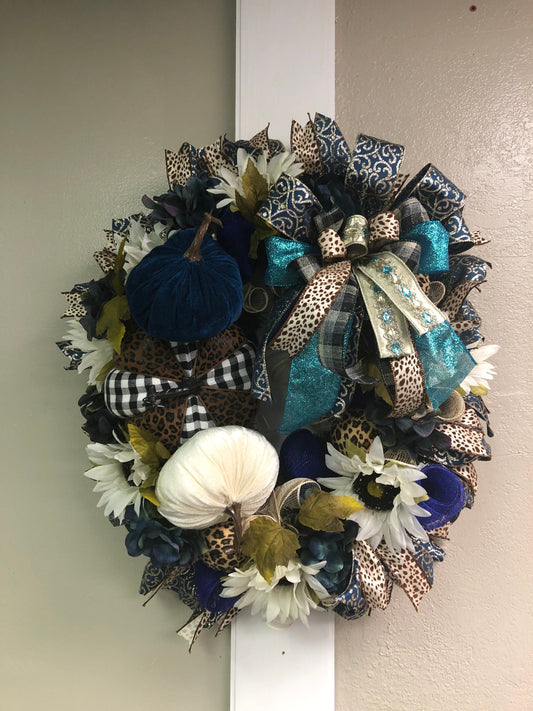 porch decor, fall wreath, large fall wreath, pumpkin wreath, autumn decor, front door wreath