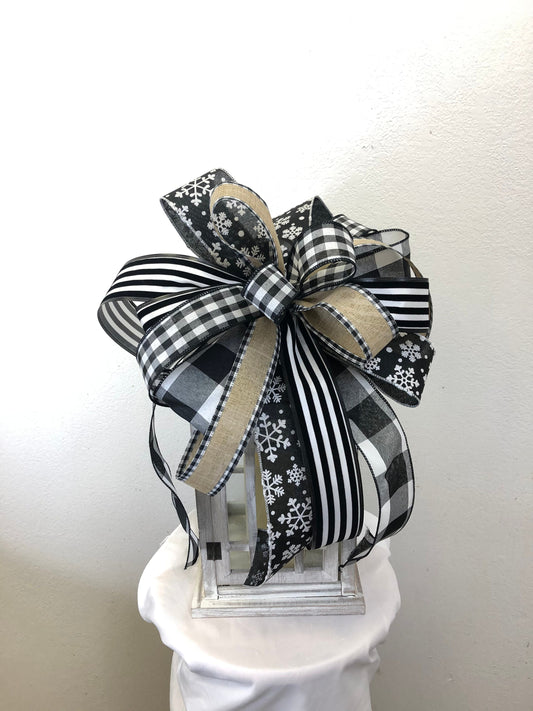 Tree topper bow, large bow, wreath bow, Christmas bow