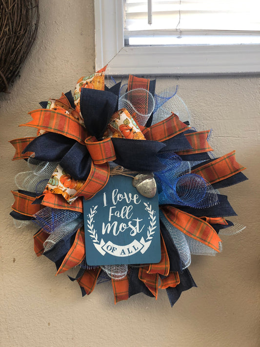 Fall wreath, pixie wreath, small wreath, harvest decor, porch decor, front door decor, autumn wreath