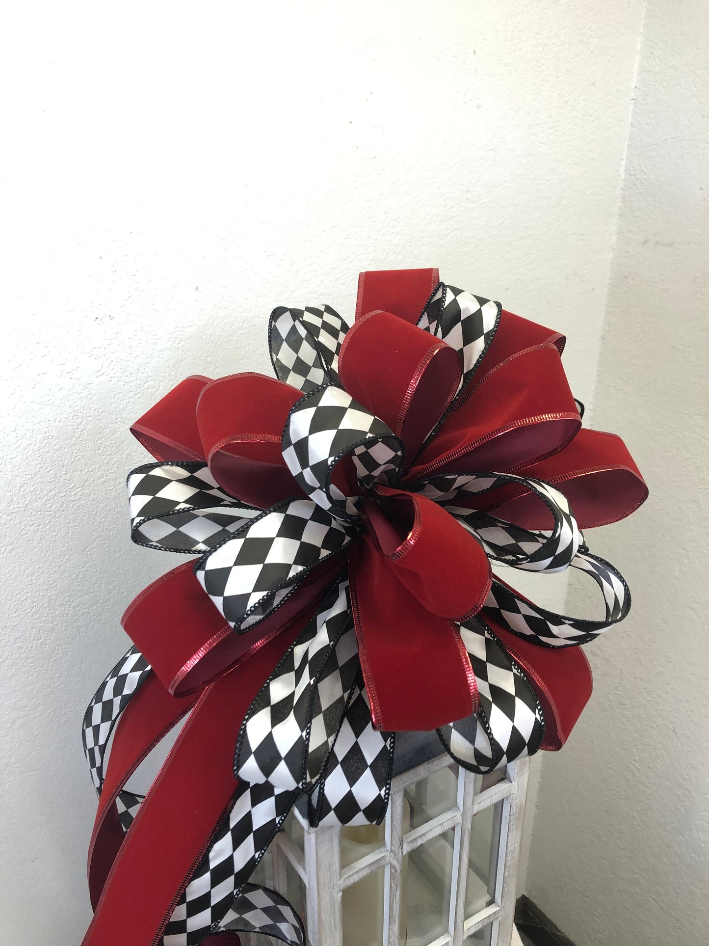 Tree topper bow, large bow, wreath bow, Christmas bow