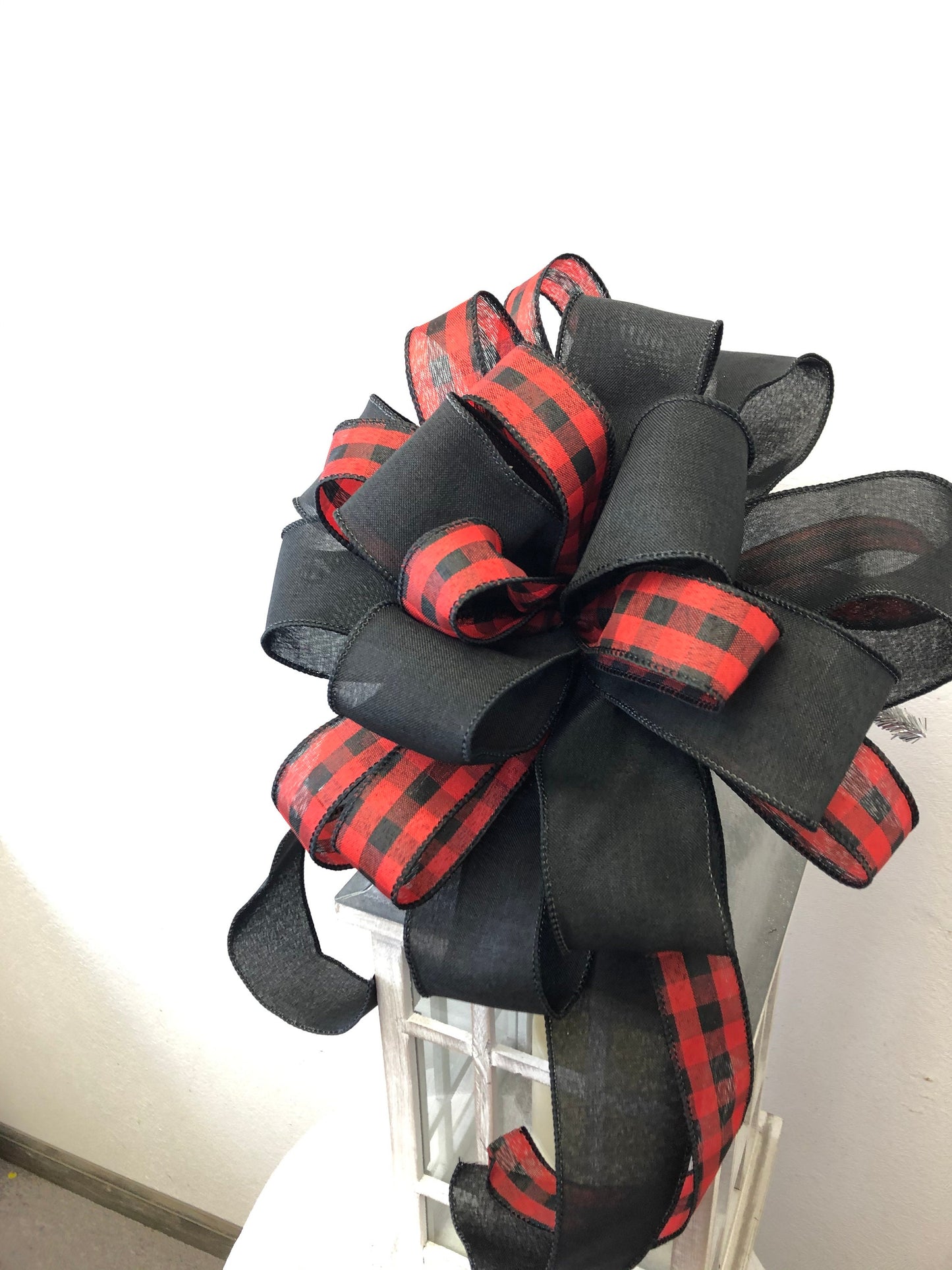 Tree topper bow, large bow, wreath bow, Christmas bow