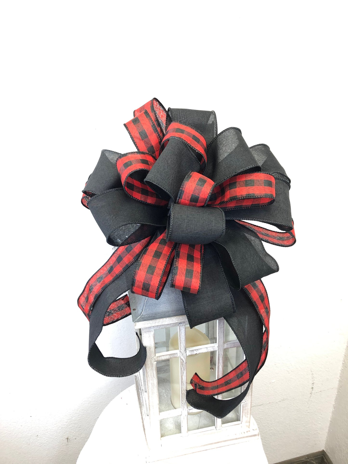 Tree topper bow, large bow, wreath bow, Christmas bow