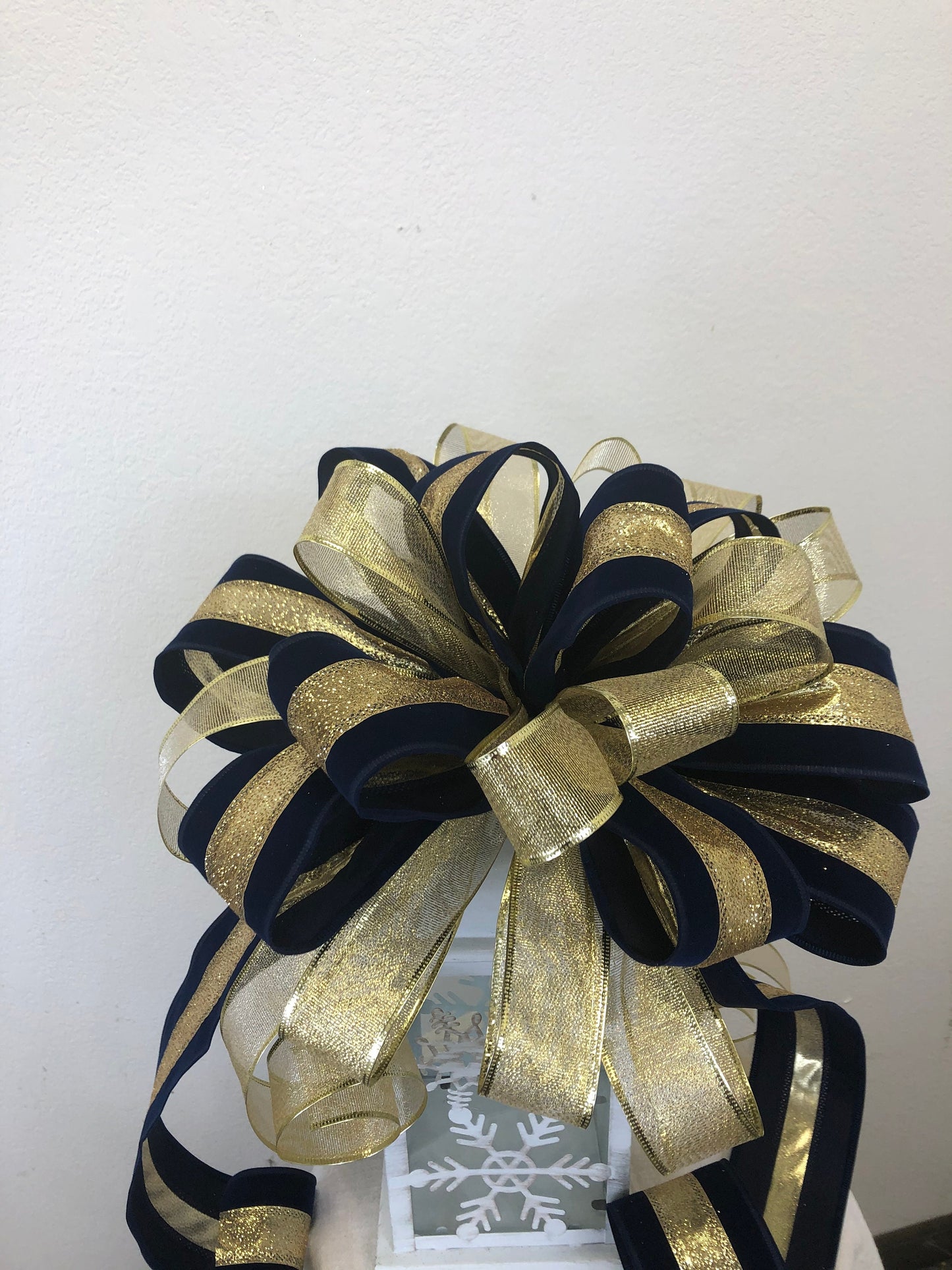 Tree topper bow, large bow, wreath bow, Christmas bow