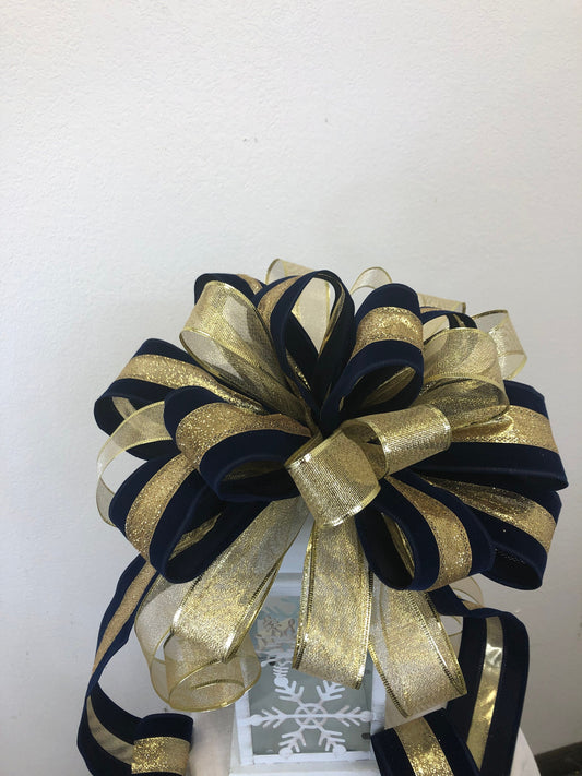 Tree topper bow, large bow, wreath bow, Christmas bow