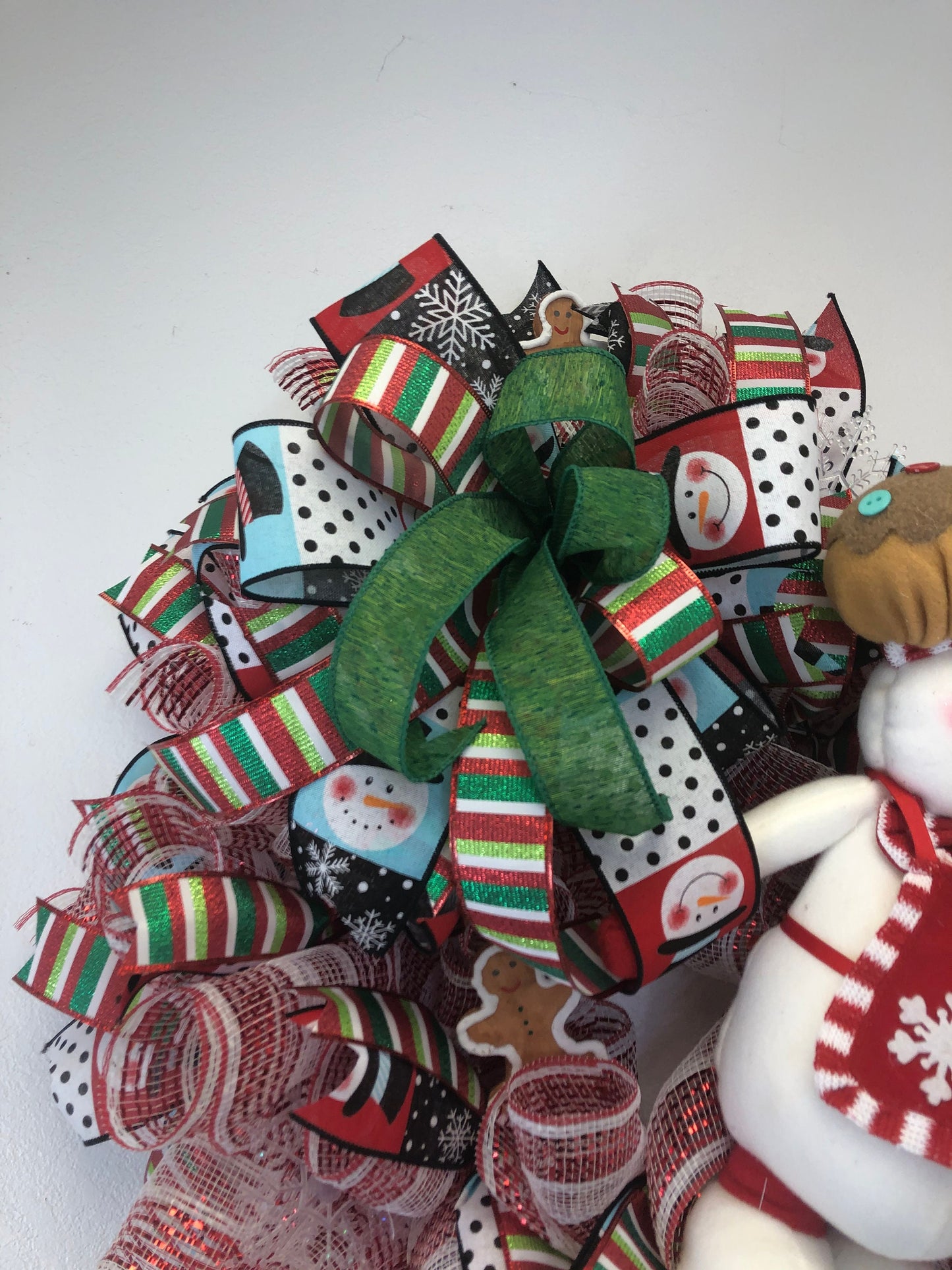 Christmas wreath, snowman wreath, gingerbread wreath, Christmas decor, front door wreath, porch decor,