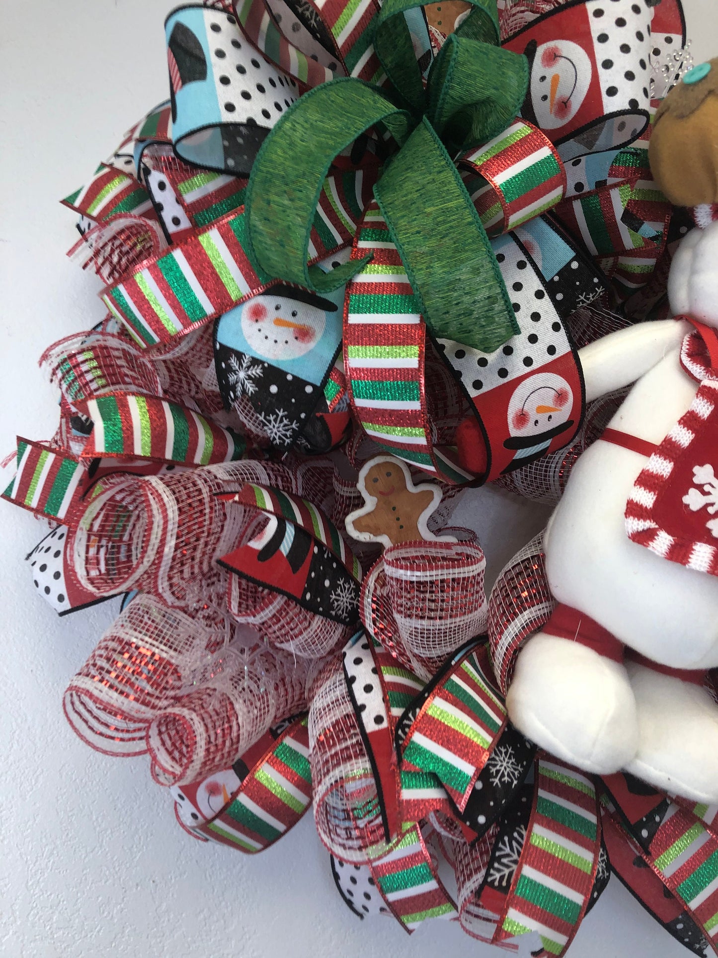 Christmas wreath, snowman wreath, gingerbread wreath, Christmas decor, front door wreath, porch decor,