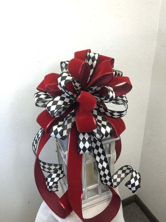 Tree topper bow, large bow, wreath bow, Christmas bow