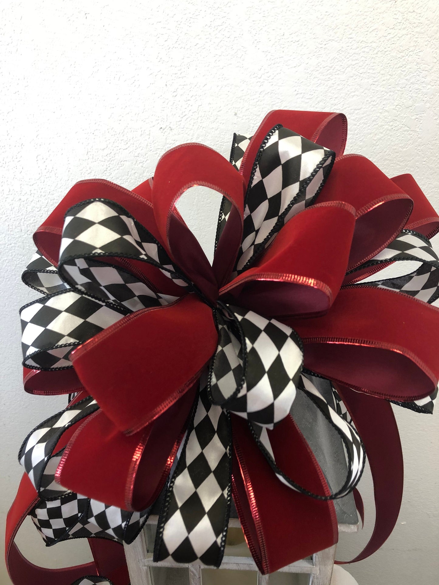 Tree topper bow, large bow, wreath bow, Christmas bow